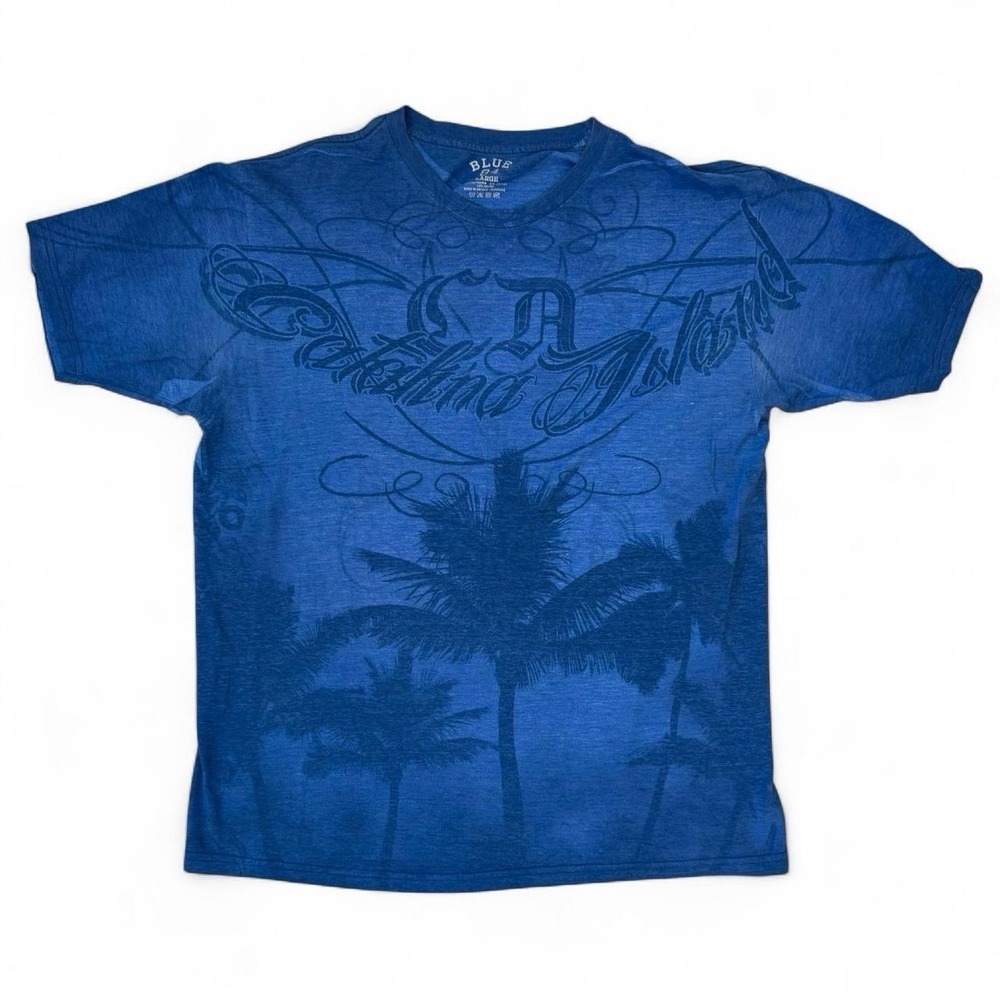 Blue 84 California Catalina Island Blue AOP Graphic T-Shirt Adult Large Skater